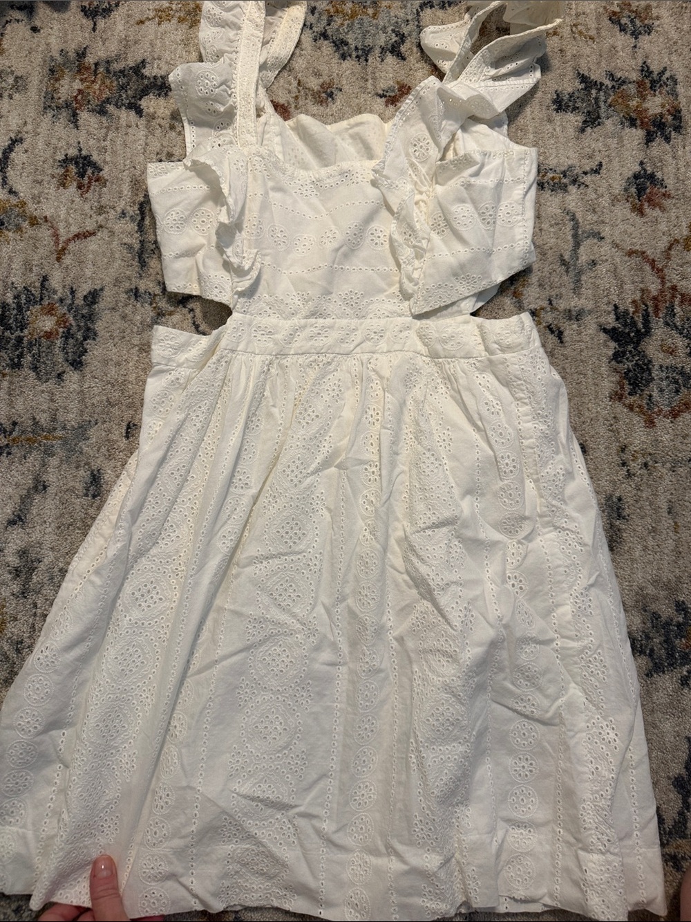 White Eyelet Ruffle Sundress - Picture 3 of 5